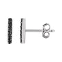 Natural Black Diamond Pavé Bar Earrings in 14K white gold