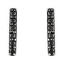 Natural Black Diamond Pavé Bar Earrings in 14K white gold, alternate view