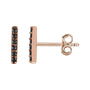 Natural Black Diamond Pavé Bar Earrings in 14K rose gold