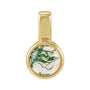 Natural Cabochon Mini Fixed Bail Pendant in Agate, 14K yellow gold