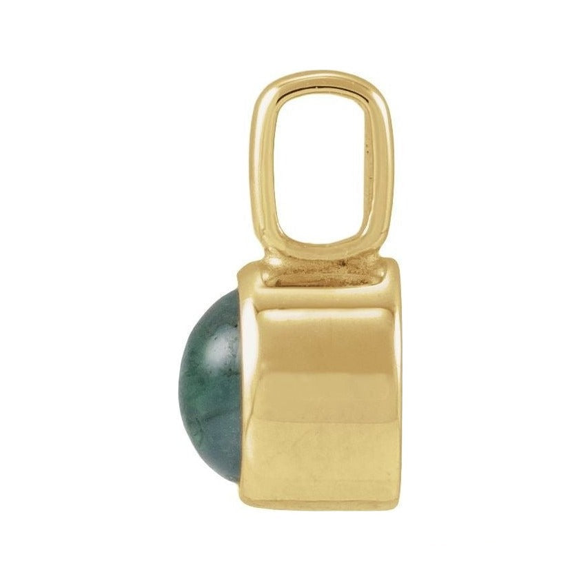 Natural Cabochon Mini Fixed Bail Pendant