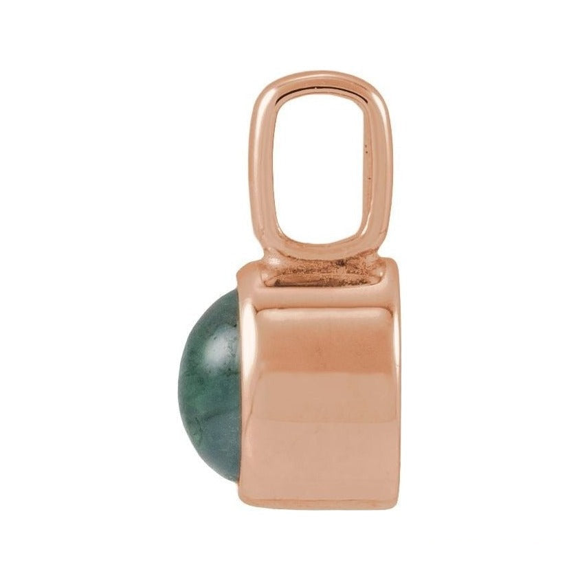 Natural Cabochon Mini Fixed Bail Pendant