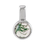 Natural Cabochon Mini Fixed Bail Pendant in Agate, platinum