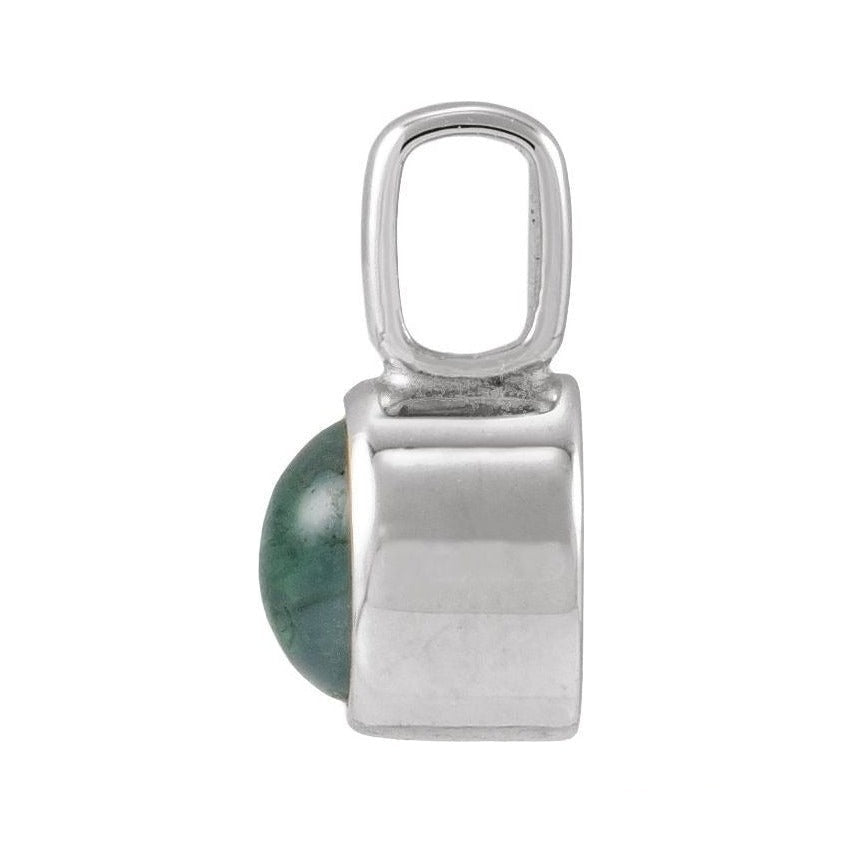 Natural Cabochon Mini Fixed Bail Pendant