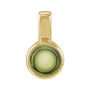 Natural Cabochon Mini Fixed Bail Pendant in Peridot, 14K yellow gold