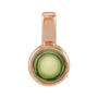 Natural Cabochon Mini Fixed Bail Pendant in Peridot, 14K rose gold