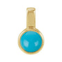 Natural Cabochon Mini Fixed Bail Pendant in Turquoise, 14K yellow gold
