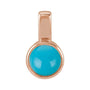 Natural Cabochon Mini Fixed Bail Pendant in Turquoise, 14K rose gold