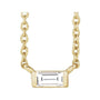 Natural Diamond Baguette Solitaire Necklace in 14K yellow gold