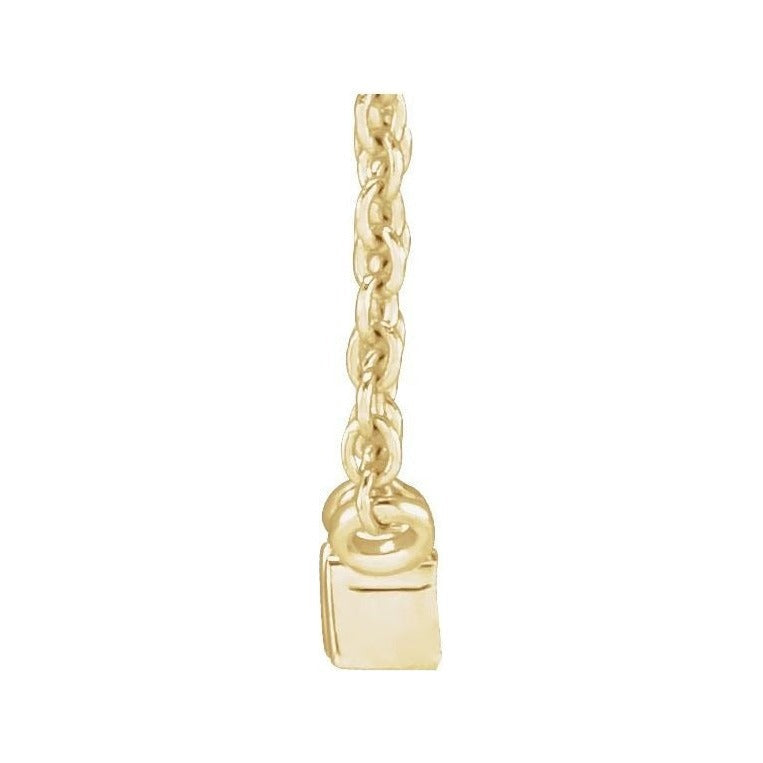 Natural Diamond Baguette Solitaire Necklace in 14K yellow gold, alternate view