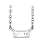 Natural Diamond Baguette Solitaire Necklace in platinum