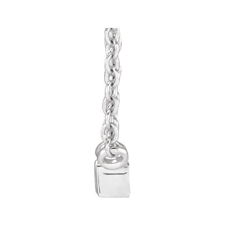 Natural Diamond Baguette Solitaire Necklace in platinum, alternate view