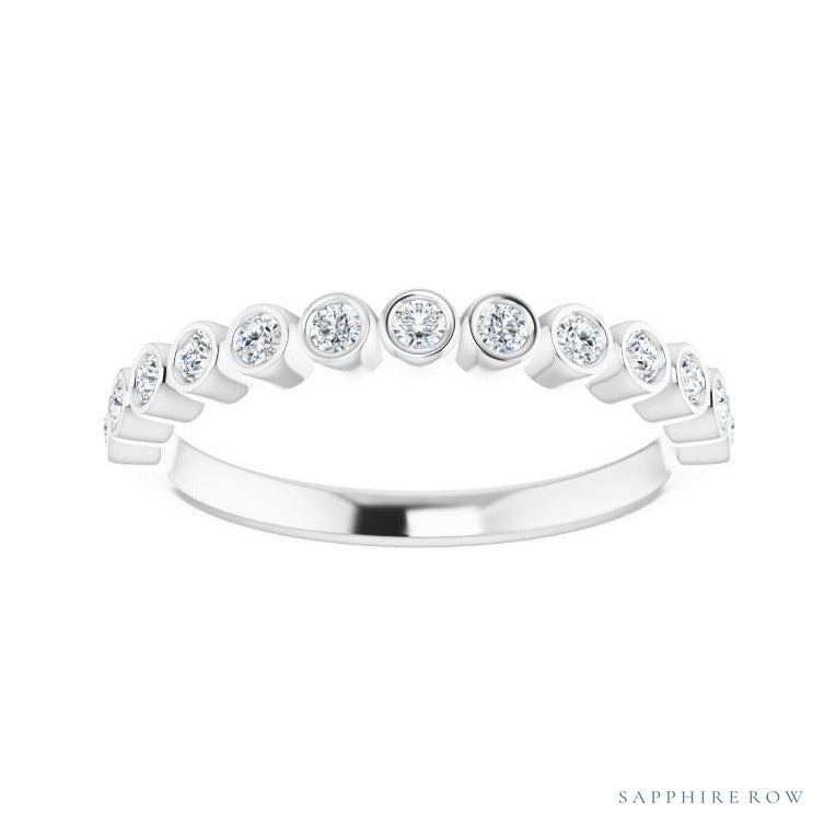 Natural Diamond Bezel Row Ring in 14K white gold, alternate view