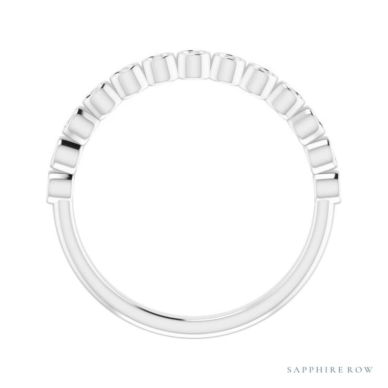 Natural Diamond Bezel Row Ring in 14K white gold, alternate view