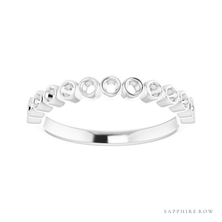 Natural Diamond Bezel Row Ring in 14K white gold, alternate view