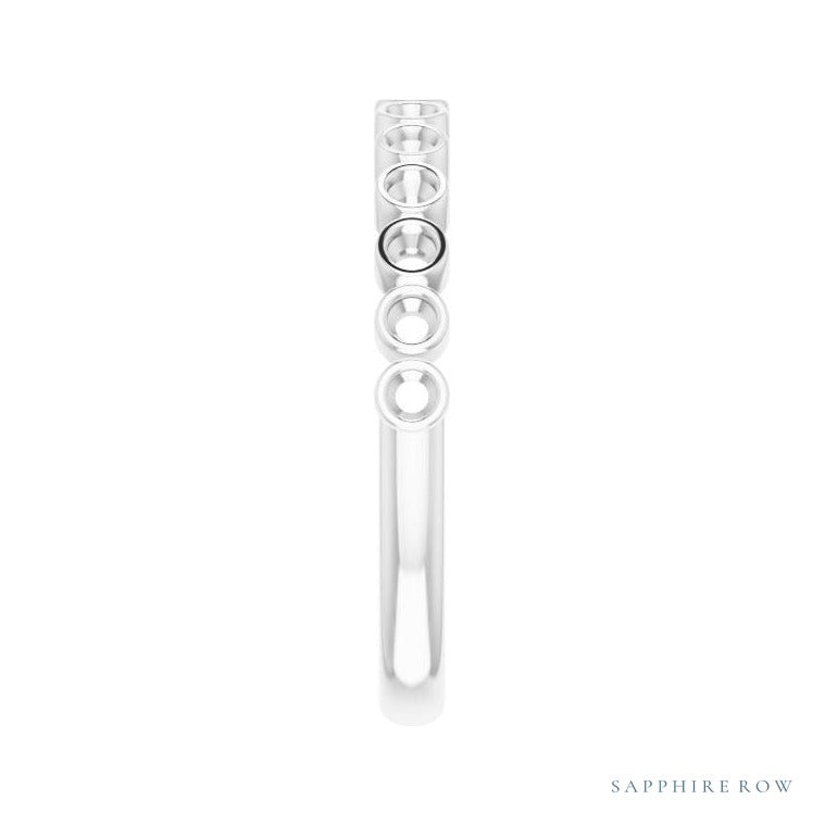 Natural Diamond Bezel Row Ring in 14K white gold, alternate view
