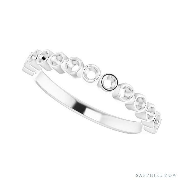 Natural Diamond Bezel Row Ring in 14K white gold, alternate view