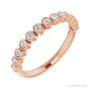 Natural Diamond Bezel Row Ring in 14K rose gold