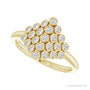 Natural Diamond Bezel-Set Cluster Ring in 14K yellow gold, alternate view