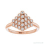 Natural Diamond Bezel-Set Cluster Ring in 14K rose gold, alternate view