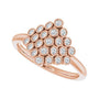 Natural Diamond Bezel-Set Cluster Ring in 14K rose gold, alternate view