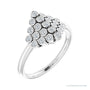 Natural Diamond Bezel-Set Cluster Ring in platinum