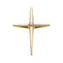 Natural Diamond Cross Pendant in 14K yellow gold