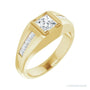 Natural Diamond Emerald-Cut Half-Bezel East-West Band in 14K yellow gold