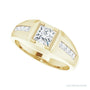 Natural Diamond Emerald-Cut Half-Bezel East-West Band in 14K yellow gold, alternate view