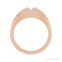 Natural Diamond Emerald-Cut Half-Bezel East-West Band in 14K rose gold, alternate view