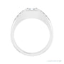 Natural Diamond Emerald-Cut Half-Bezel East-West Band in platinum, alternate view