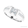Natural Diamond Emerald-Cut Half-Bezel East-West Band in platinum, alternate view