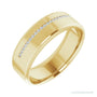 Natural Diamond Micro Channel Squared Band in 14K yellow gold