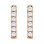 Natural Diamond Pavé Bar Earrings in 14K rose gold, alternate view