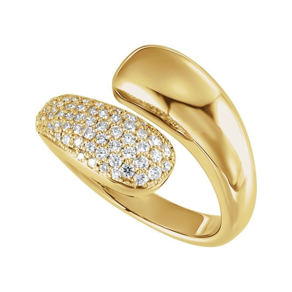Natural Diamond Pavé Dome Wrap Ring in 14K yellow gold