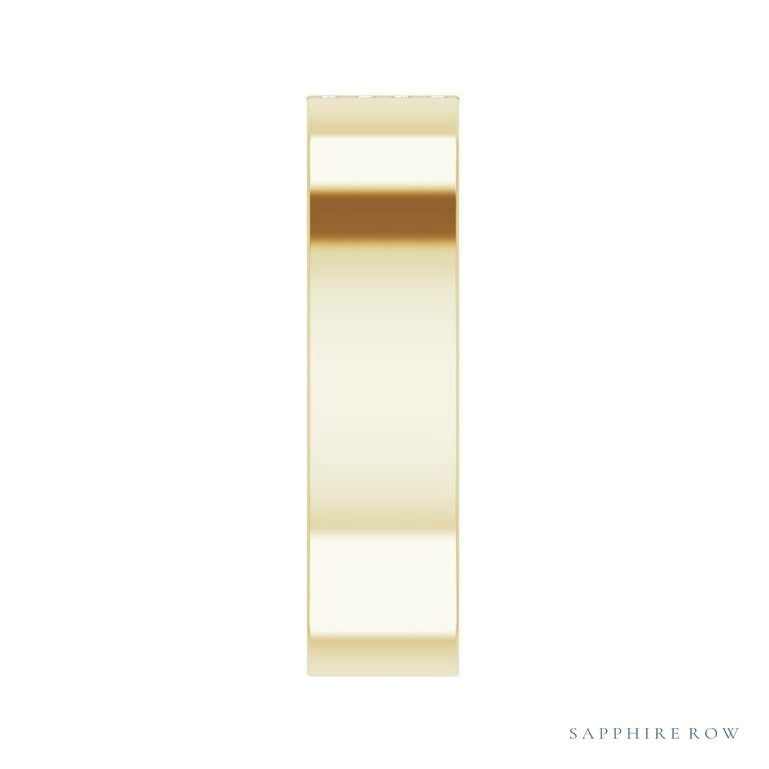 Natural Diamond Pavé Duo Squared Band in 14K yellow gold, alternate view
