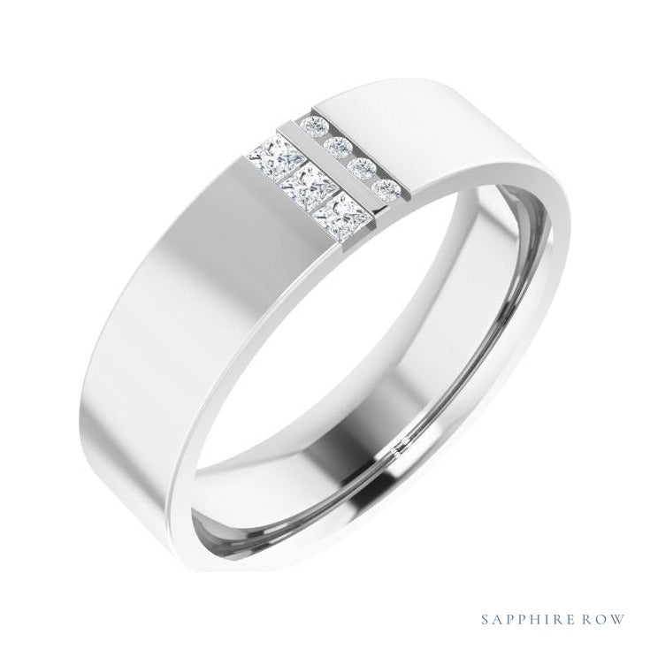 Natural Diamond Pavé Duo Squared Band in 14K white gold