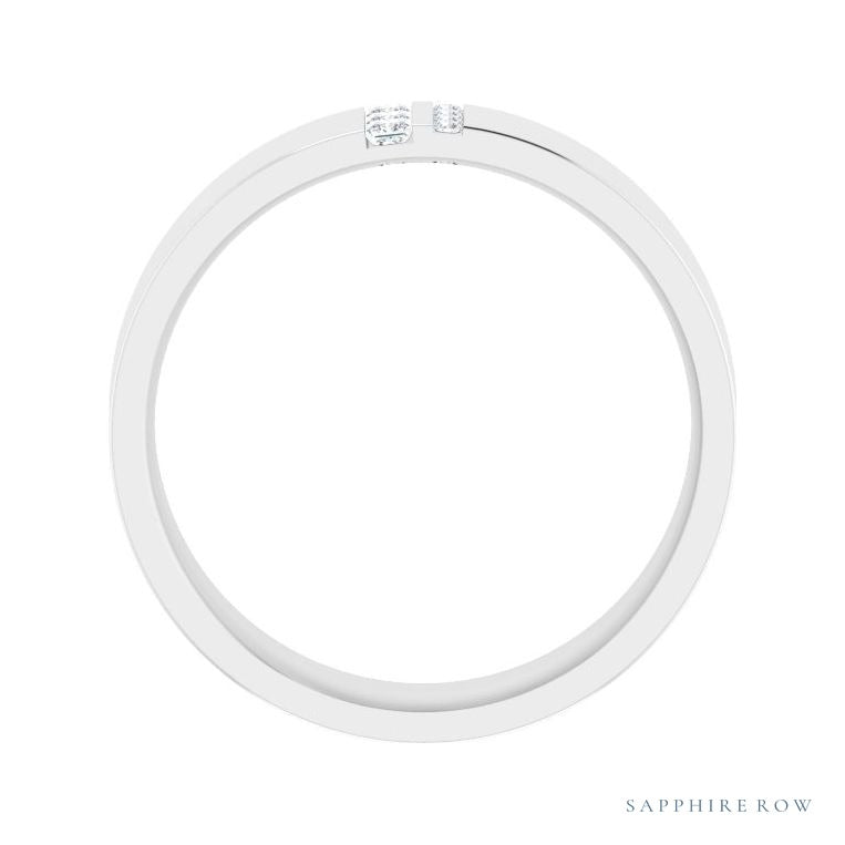 Natural Diamond Pavé Duo Squared Band in 14K white gold, alternate view
