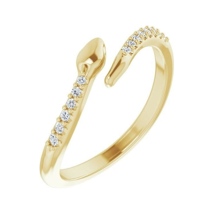 Natural Diamond Pavé Snake Wrap Ring in 14K yellow gold