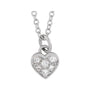 Natural Diamond Petite Heart Necklace in 14K white gold