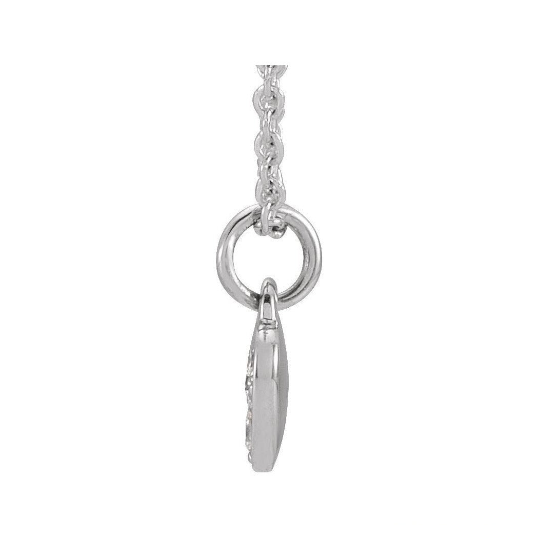 Natural Diamond Petite Heart Necklace in 14K white gold, alternate view