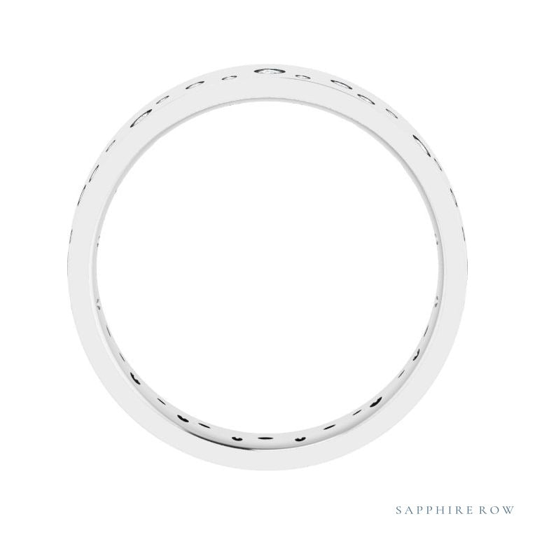 Natural Diamond Scattered Cigar Band in 14K white gold, alternate view