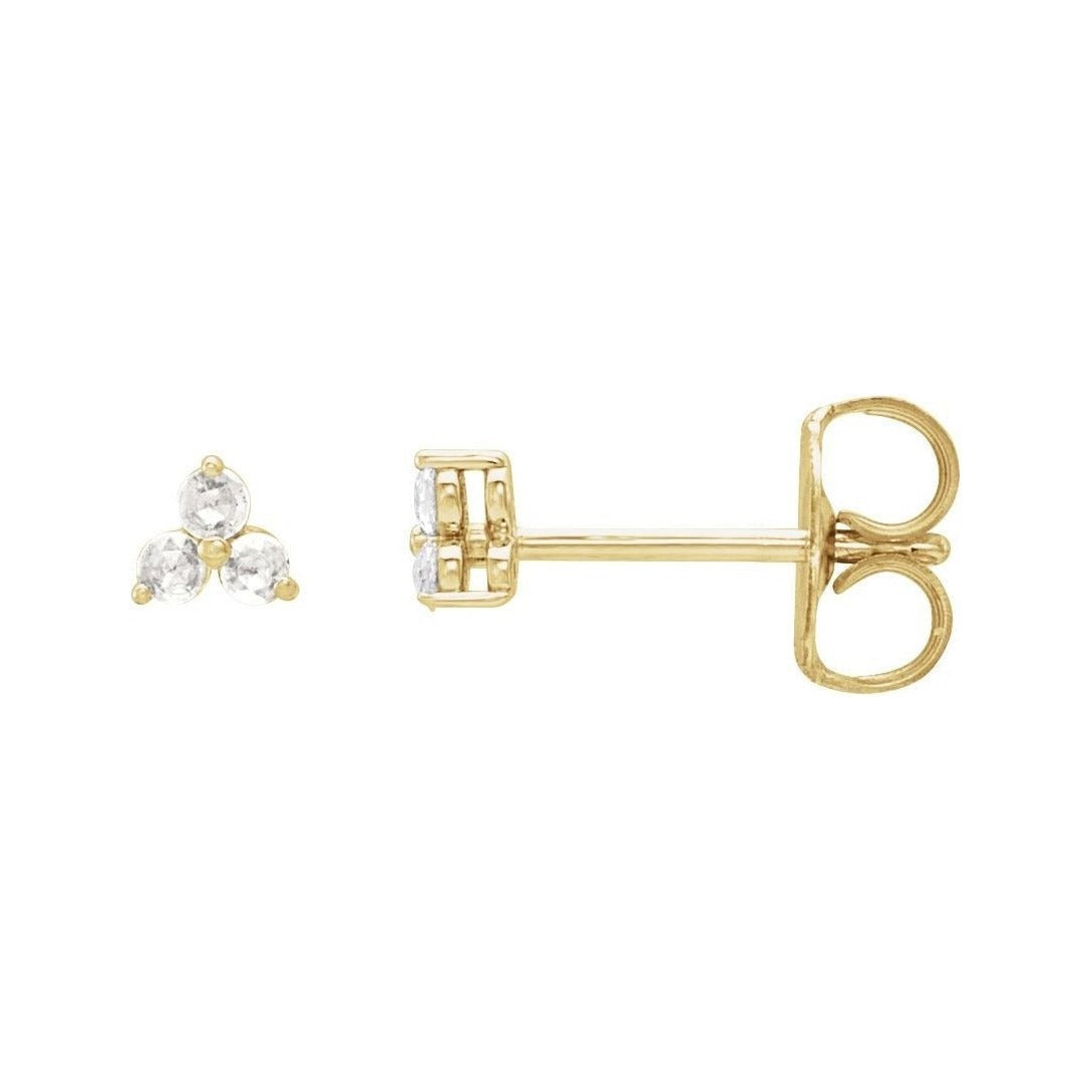 Natural Diamond Trio Earrings in 14K yellow gold