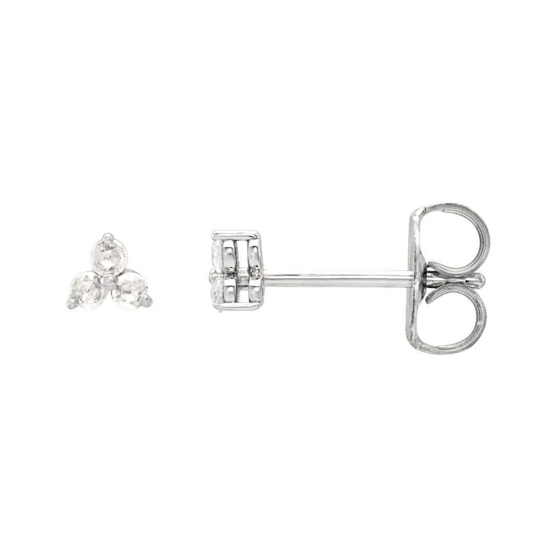 Natural Diamond Trio Earrings in 14K white gold