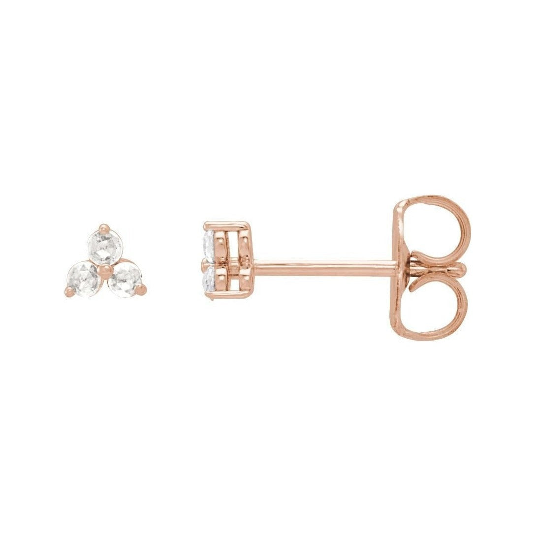 Natural Diamond Trio Earrings in 14K rose gold