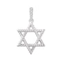 Natural Diamond Twisted Rope Star of David Pendant in 14K white gold