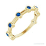 Natural Gemstone Bezel Station Ring in Sapphire, 14K yellow gold