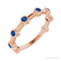 Natural Gemstone Bezel Station Ring in Sapphire, 14K rose gold