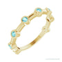 Natural Gemstone Bezel Station Ring in Zircon, 14K yellow gold