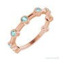 Natural Gemstone Bezel Station Ring in Zircon, 14K rose gold
